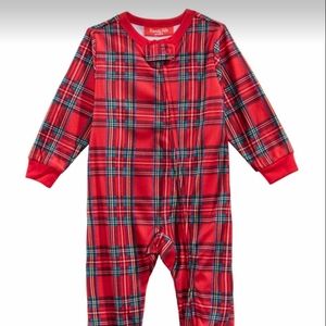 2 of - infant Brinkley Plaid Footed Pajamas size 24mo